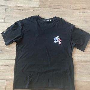 Casual Black Tee with Graphic Design